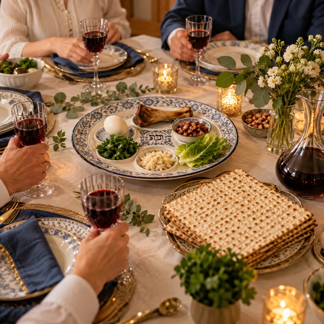 Une table de Seder préparée pour Pessah